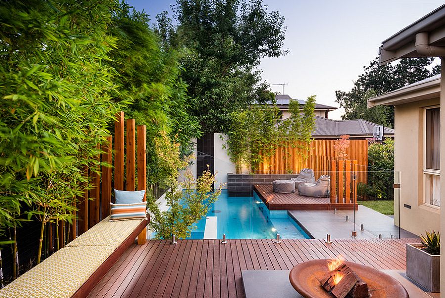 terrasse en bois, deck de piscine, plage en bois  